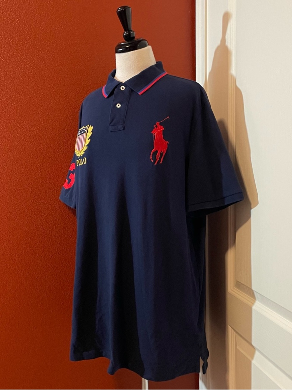 Polo Ralph Lauren Men’s Classic Navy Big Pony Embroidered Cotton Preppy Polo